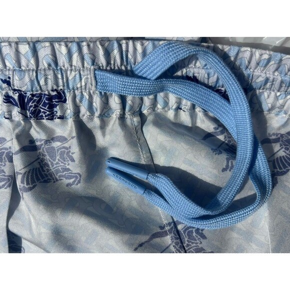 Burberry EKD TB-Monogram Silk Bermuda Shorts Navy IP Pattern Men’s Size XL Swim - Picture 8 of 11